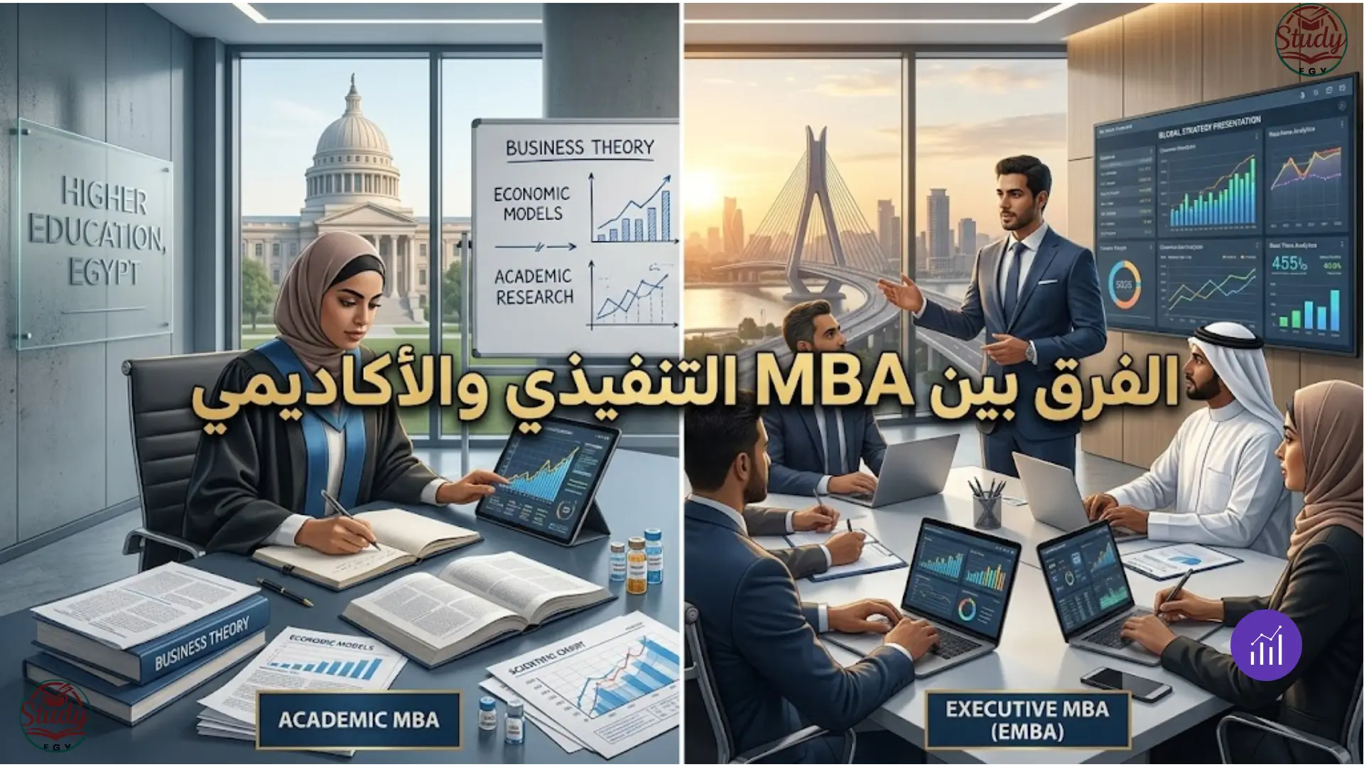 الفرق بين MBA التنفيذي والأكاديمي وأيهما يناسب مستقبلك؟