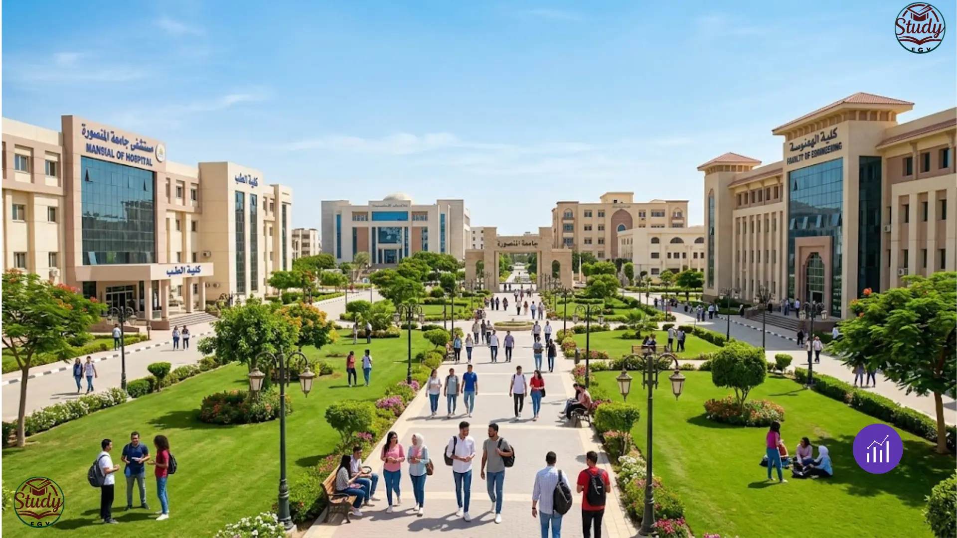 جامعة المنصورة للوافدين 2026 القبول والرسوم والكليات