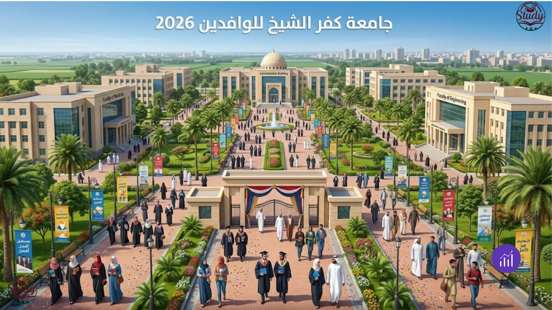 جامعة كفر الشيخ للوافدين 2026 القبول والكليات والرسوم
