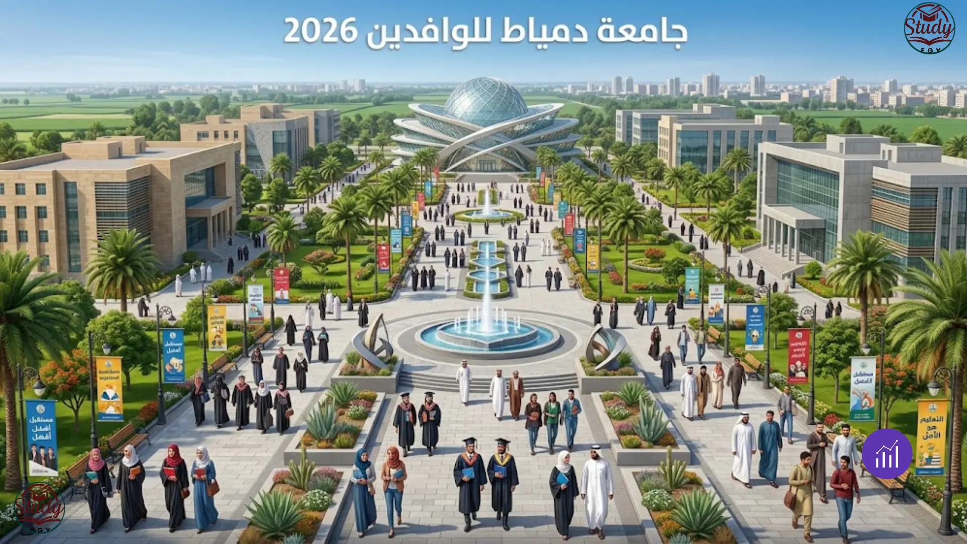 الدراسة في جامعة دمياط للوافدين 2026 الشروط والمصاريف