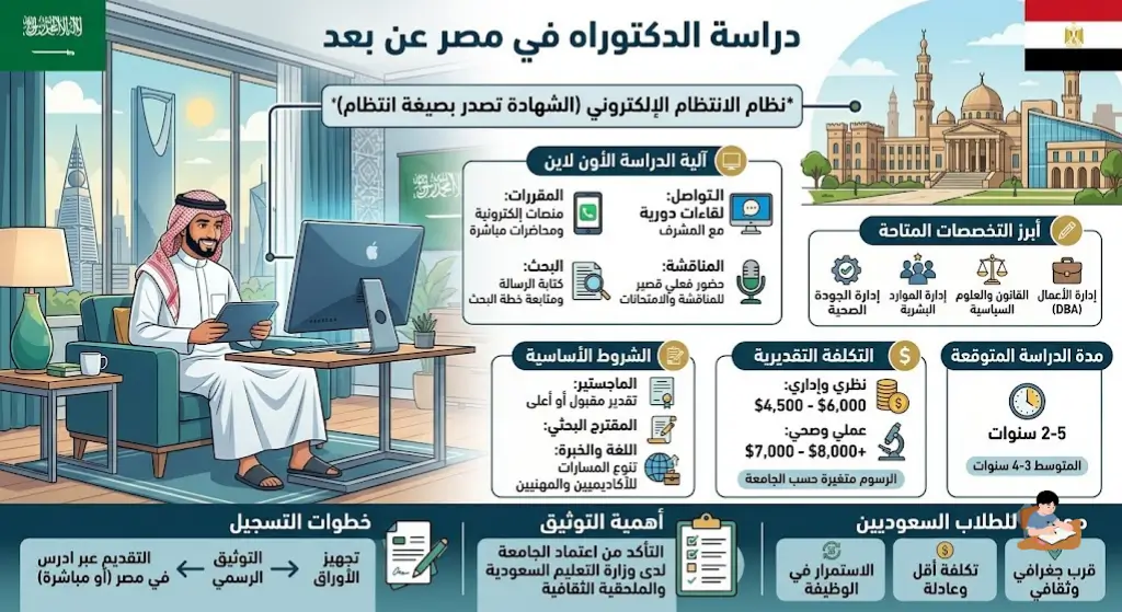 دراسة الدكتوراه في مصر عن بعد
