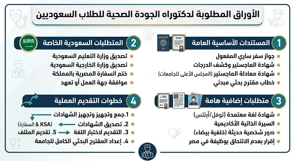 مستندات دكتوراه الجودة الصحية للطلاب السعوديين بمصر