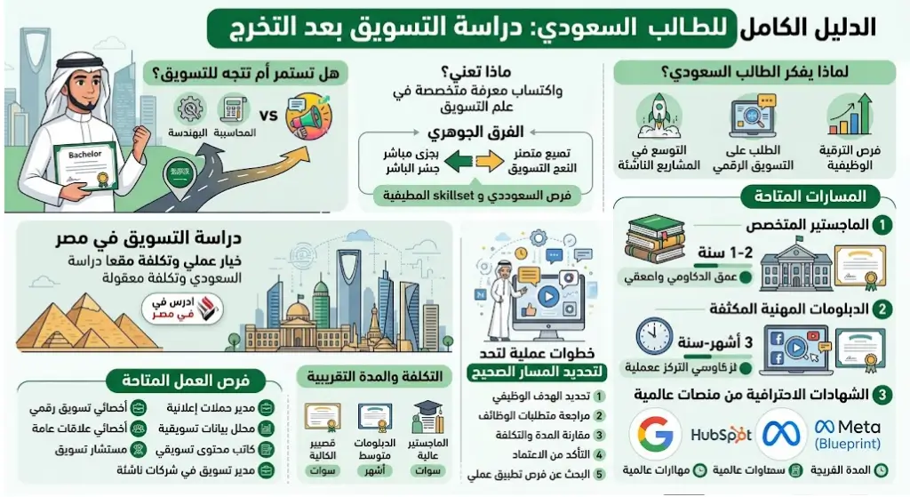 دراسة التسويق بعد التخرج الدليل الكامل للطالب السعودي