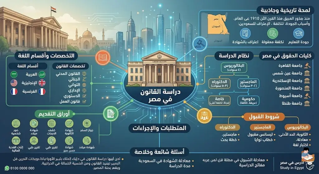 دراسه القانون في مصر دليل شامل لشروط القبول والتخصصات