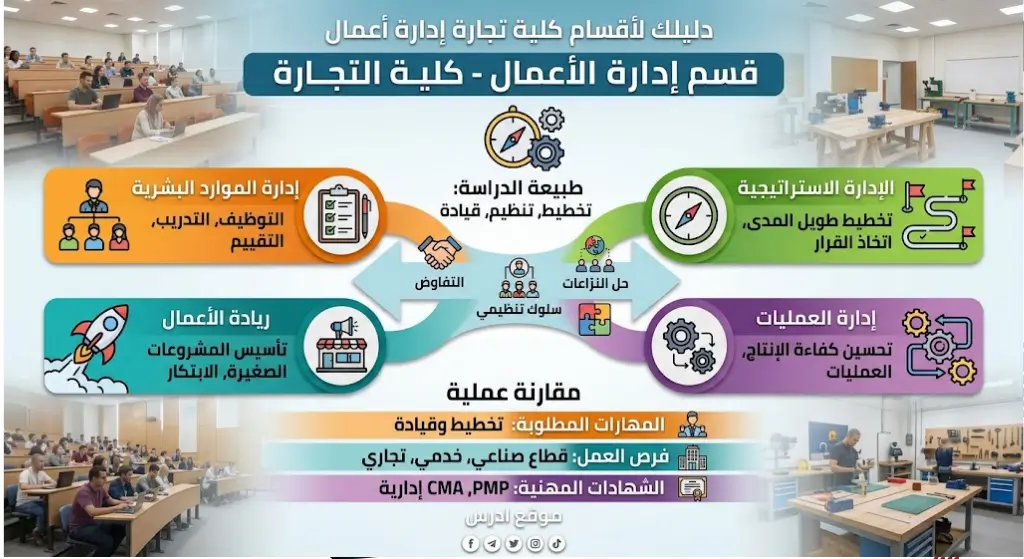 أقسام كلية تجارة إدارة أعمال
