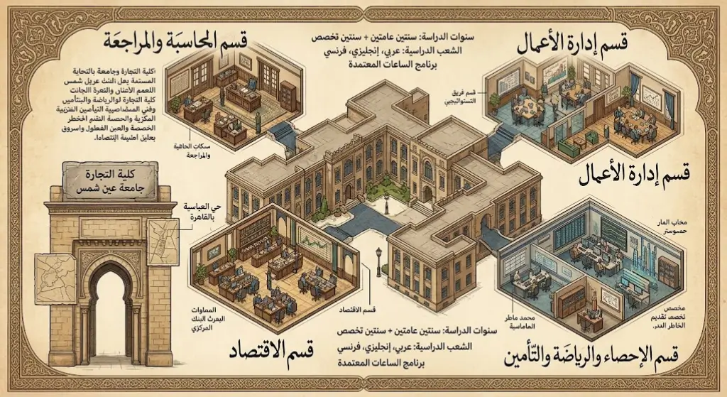 أقسام كلية التجارة جامعة عين شمس