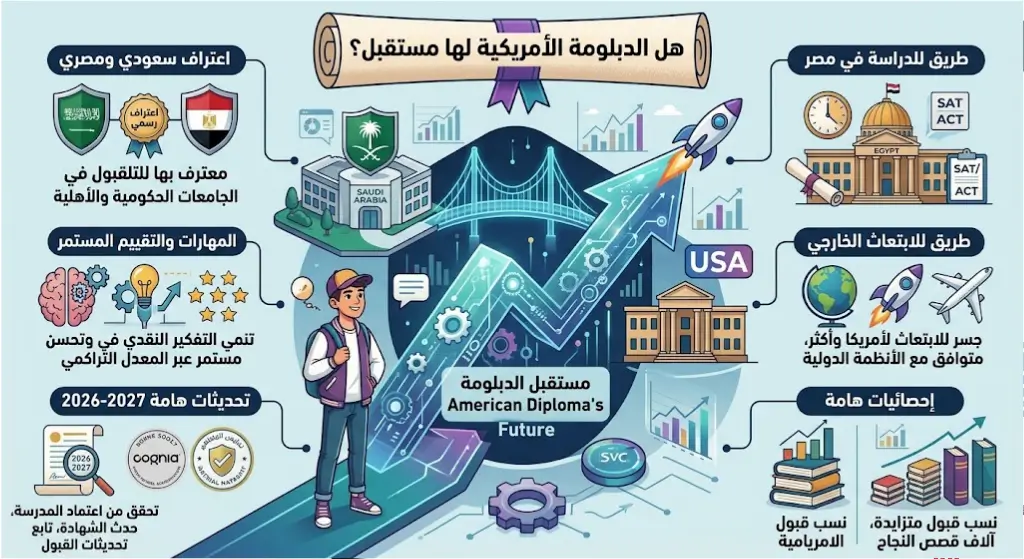 هل الدبلومة الأمريكية لها مستقبل: الاعتماد وفرص الجامعات
