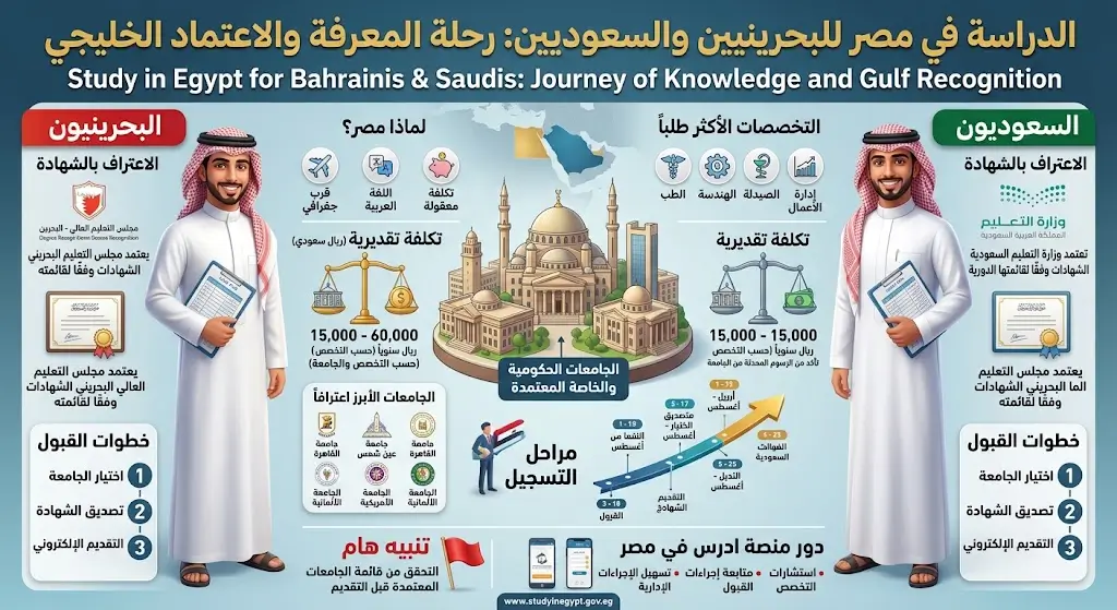 الدراسة في مصر للبحرينيين الشروط والتكاليف والاعتراف