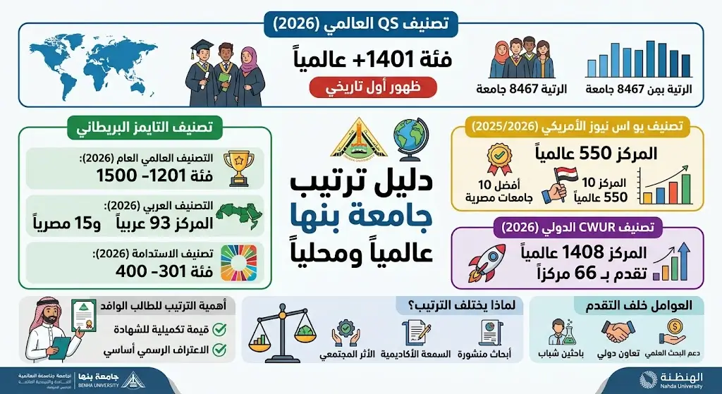ترتيب جامعة بنها عالميا: مكانة الجامعة بالتصنيفات الدولية