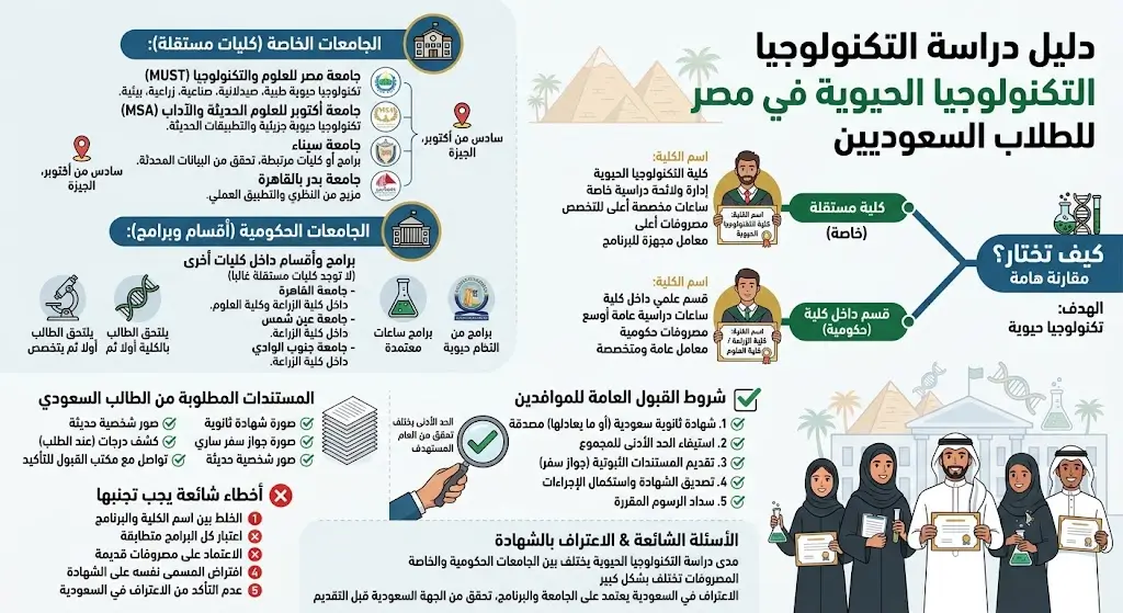 أين توجد كلية التكنولوجيا الحيوية بالجامعات المصرية؟