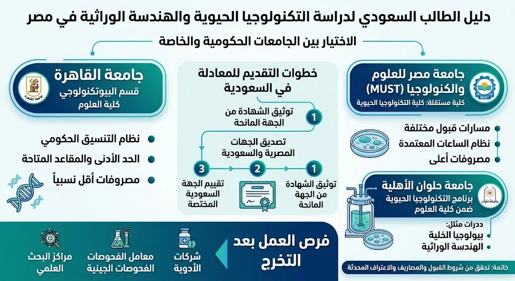 كلية التكنولوجيا الحيوية والهندسة الوراثية شروط ومصاريف