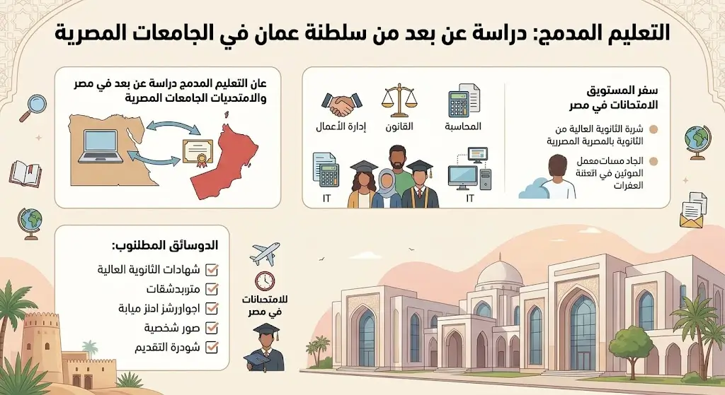 دراسة عن بعد في سلطنة عمان شروط ورسوم الجامعات المصرية