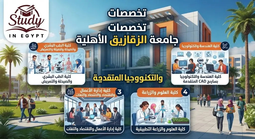 تخصصات جامعة الزقازيق الأهلية