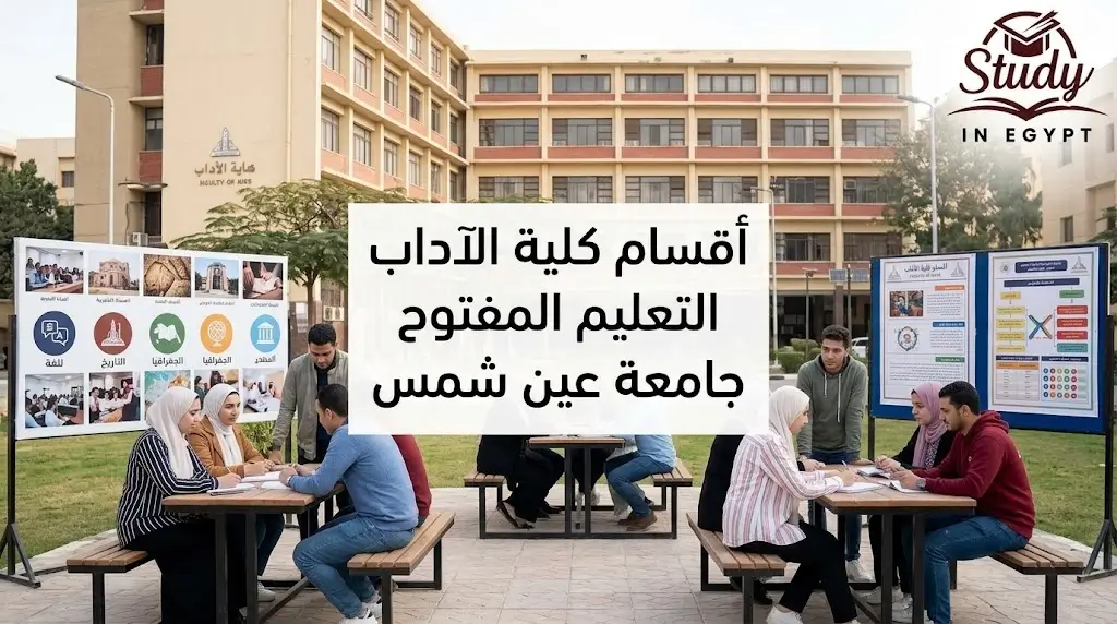 أقسام كلية الآداب التعليم المفتوح جامعة عين شمس